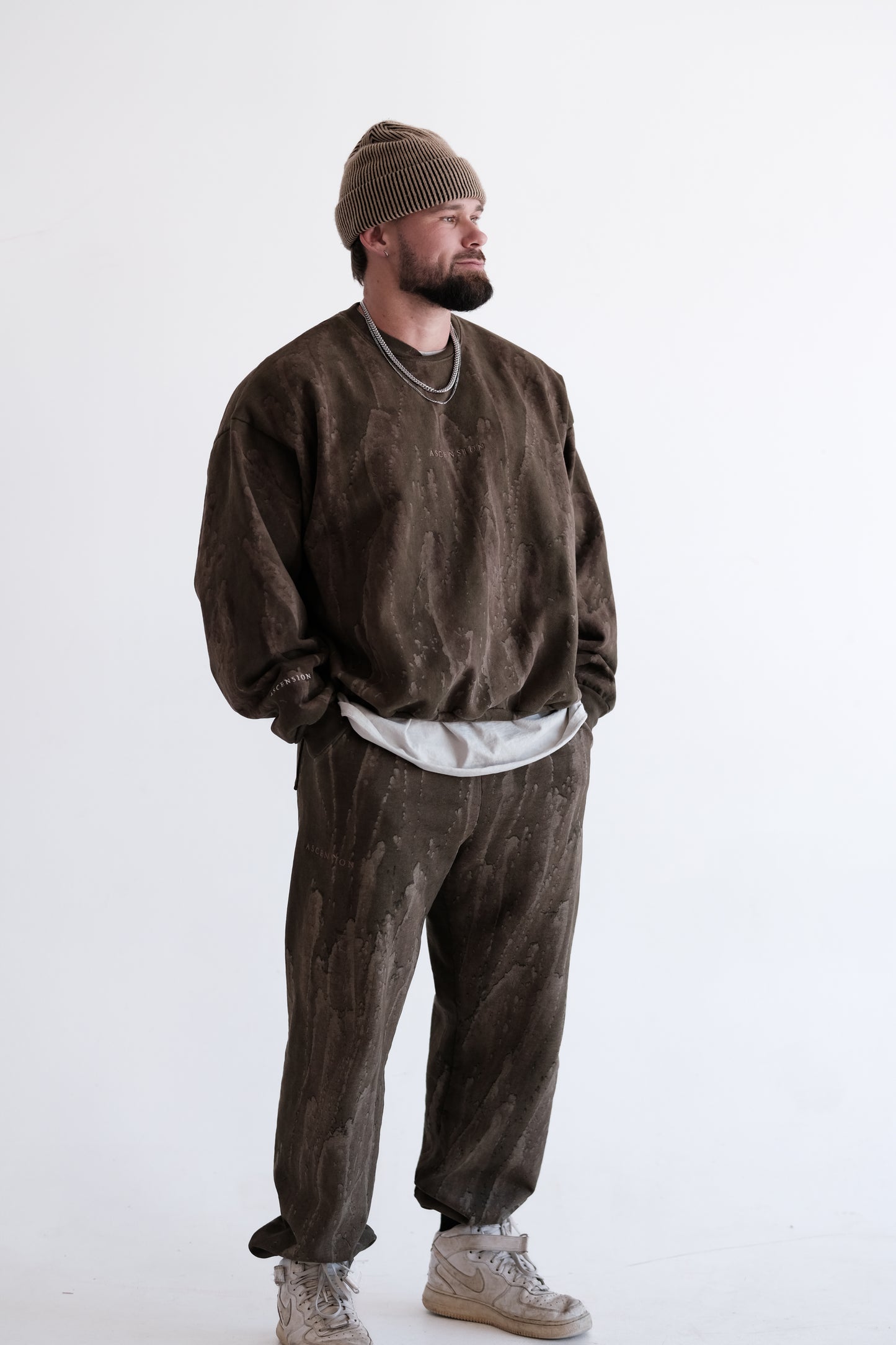 Olive Drip Dye Jogger Sweats