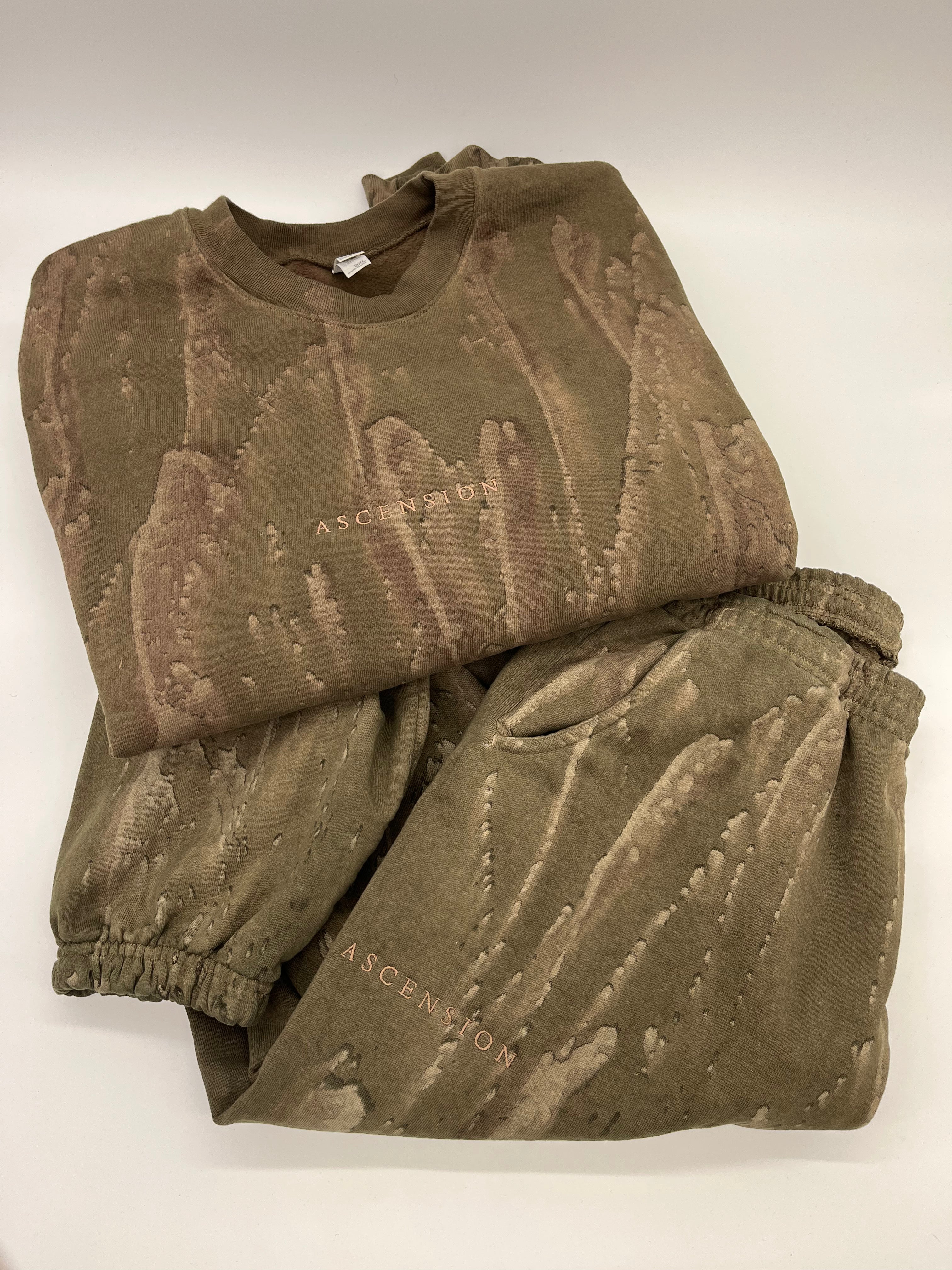 Olive Drip Dye Jogger Sweats